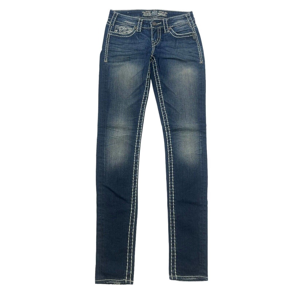 SILVER JEANS Womens 25 The Dublin 925 Antique Collection Blue Denim Skinny